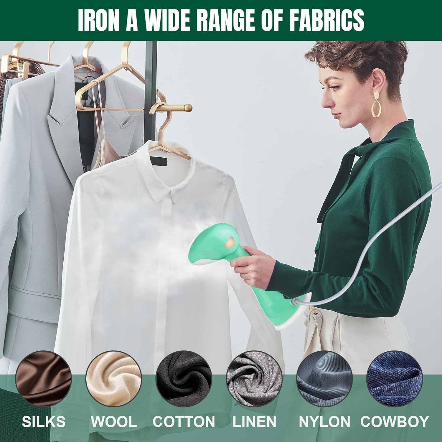 st-iron Powerful 1500W Handheld Garment Steamer for Fast, Wrinkle-Free Clothes - Image 1